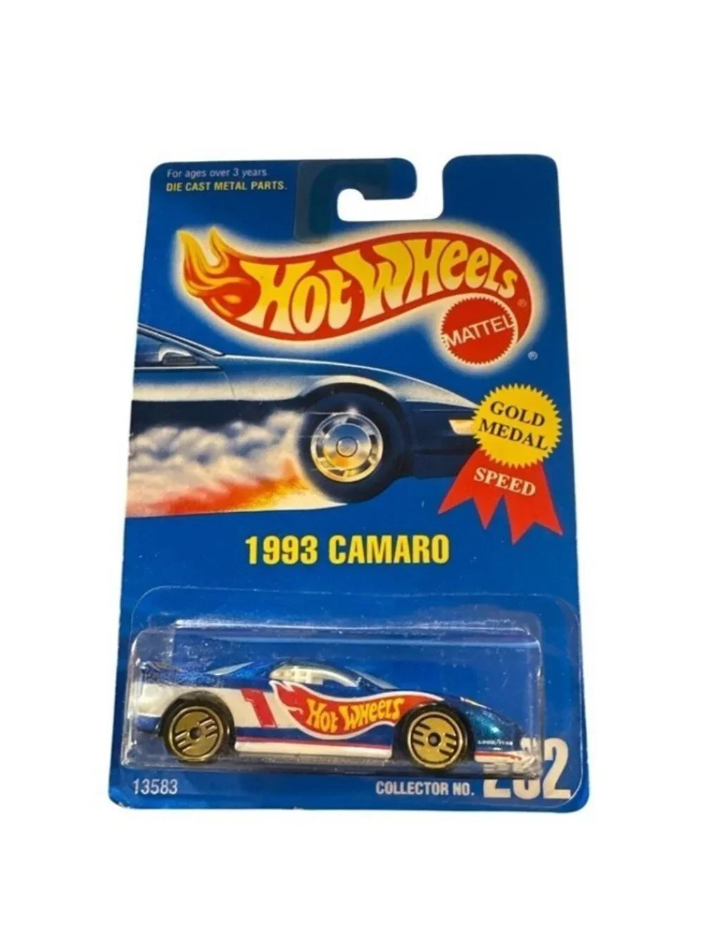 Vintage Die Cast Hot Wheels 1993 Camaro Collector 262 Car Gold Metal Speed 1991